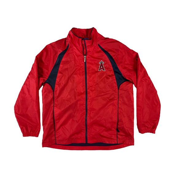 Reebok Mens Size‎ XL LA Angels Full Zip MLB Red Vented Windbreaker Jacket - Picture 1 of 7